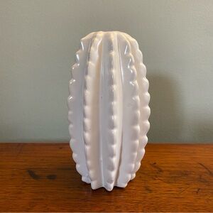 Small Modern White Cactus-Shaped Vase